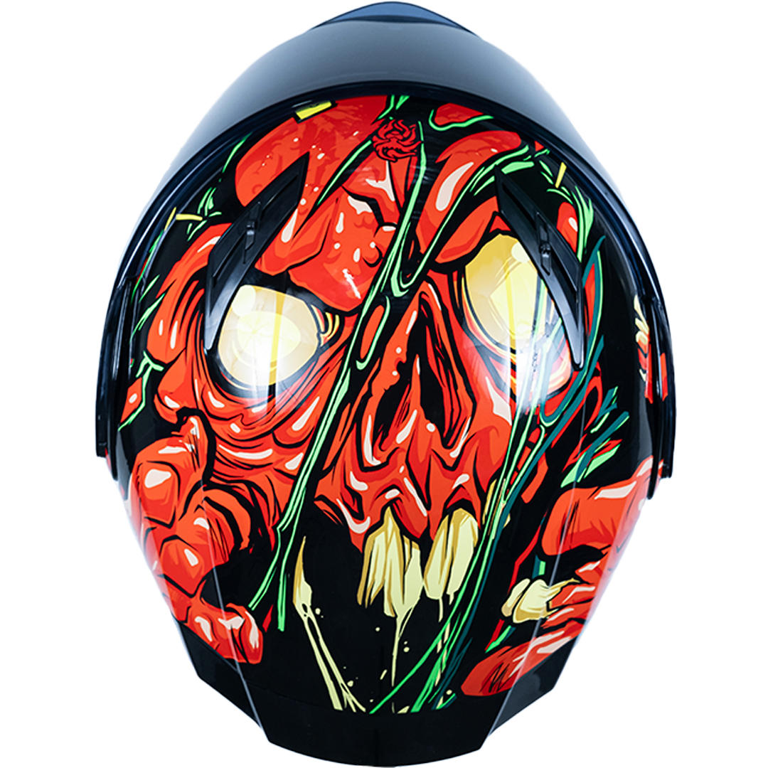 CASCO ESTELAR ZOMBIE ROJO Cascos KOV + de motociclista