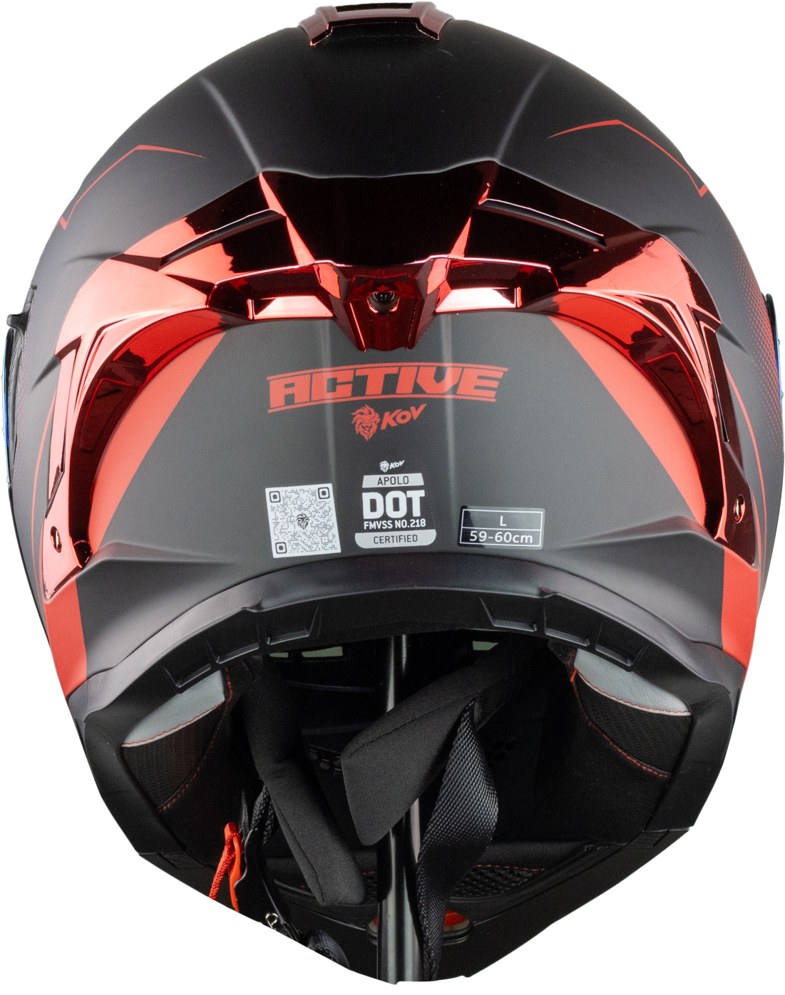 CASCO APOLO ACTIVE NEGRO-ROJO Cascos KOV + de motociclista