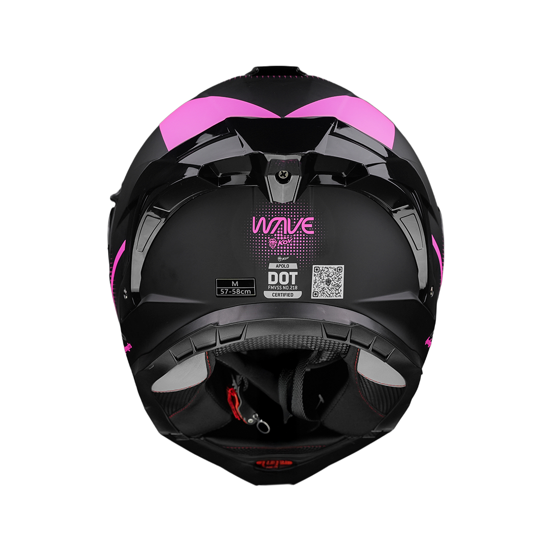 CASCO APOLO NEGRO-ROSA Cascos KOV + de motociclista