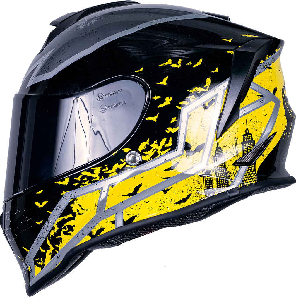 CASCO KROON DC BATMAN AMARILLO CON ECE 22.05 Cascos KOV + de motociclista