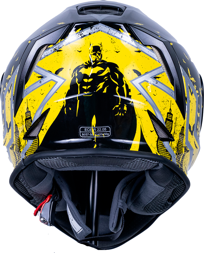 CASCO KROON DC BATMAN AMARILLO CON ECE 22.05 Cascos KOV + de motociclista