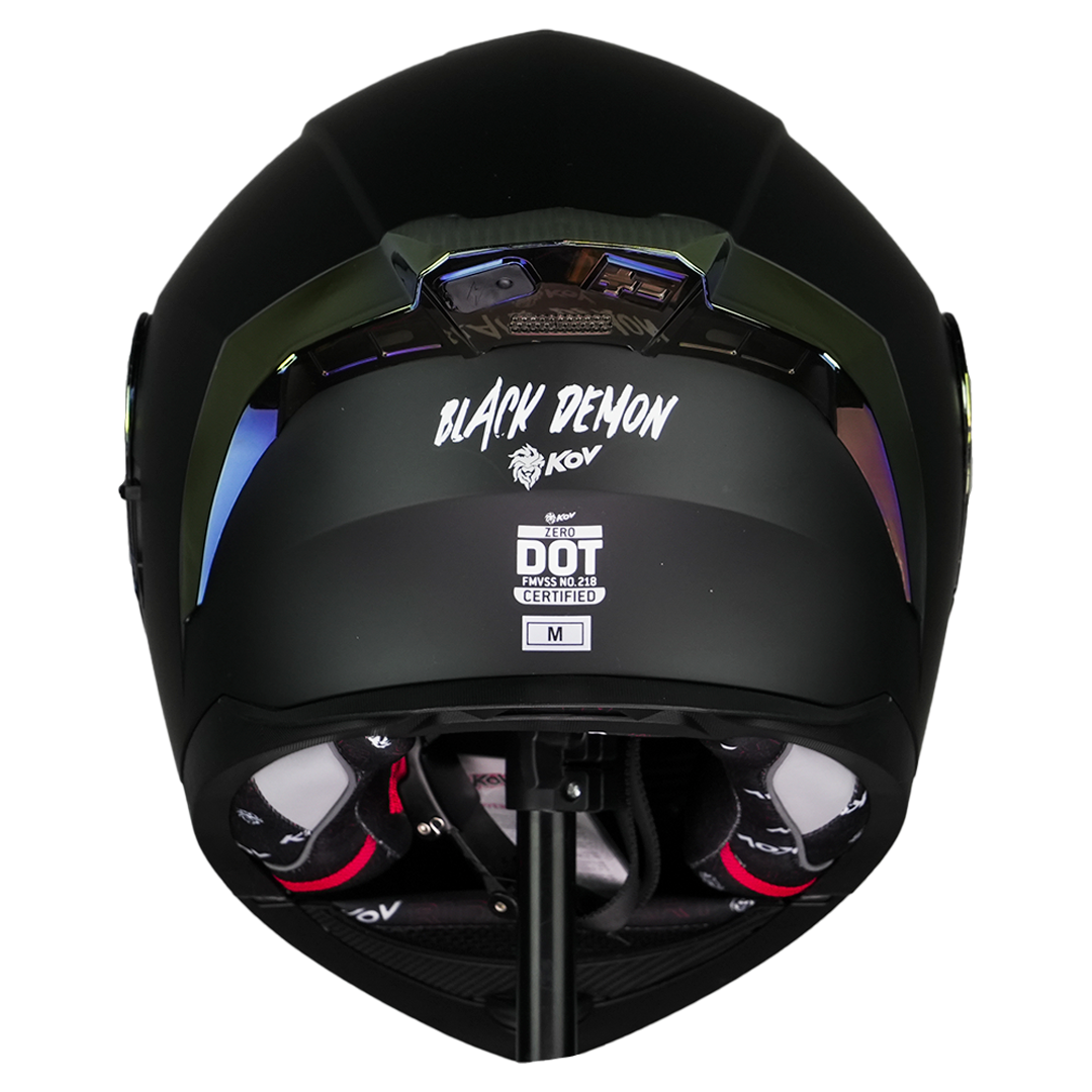 CASCO ZERO BLACK DEMON NEGRO (Luz Led) Cascos KOV + de motociclista