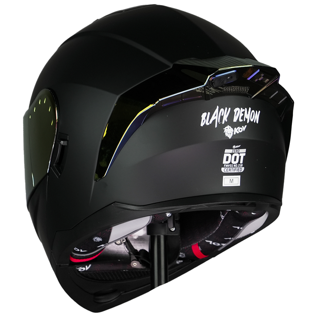 CASCO ZERO BLACK DEMON NEGRO (Luz Led) Cascos KOV + de motociclista