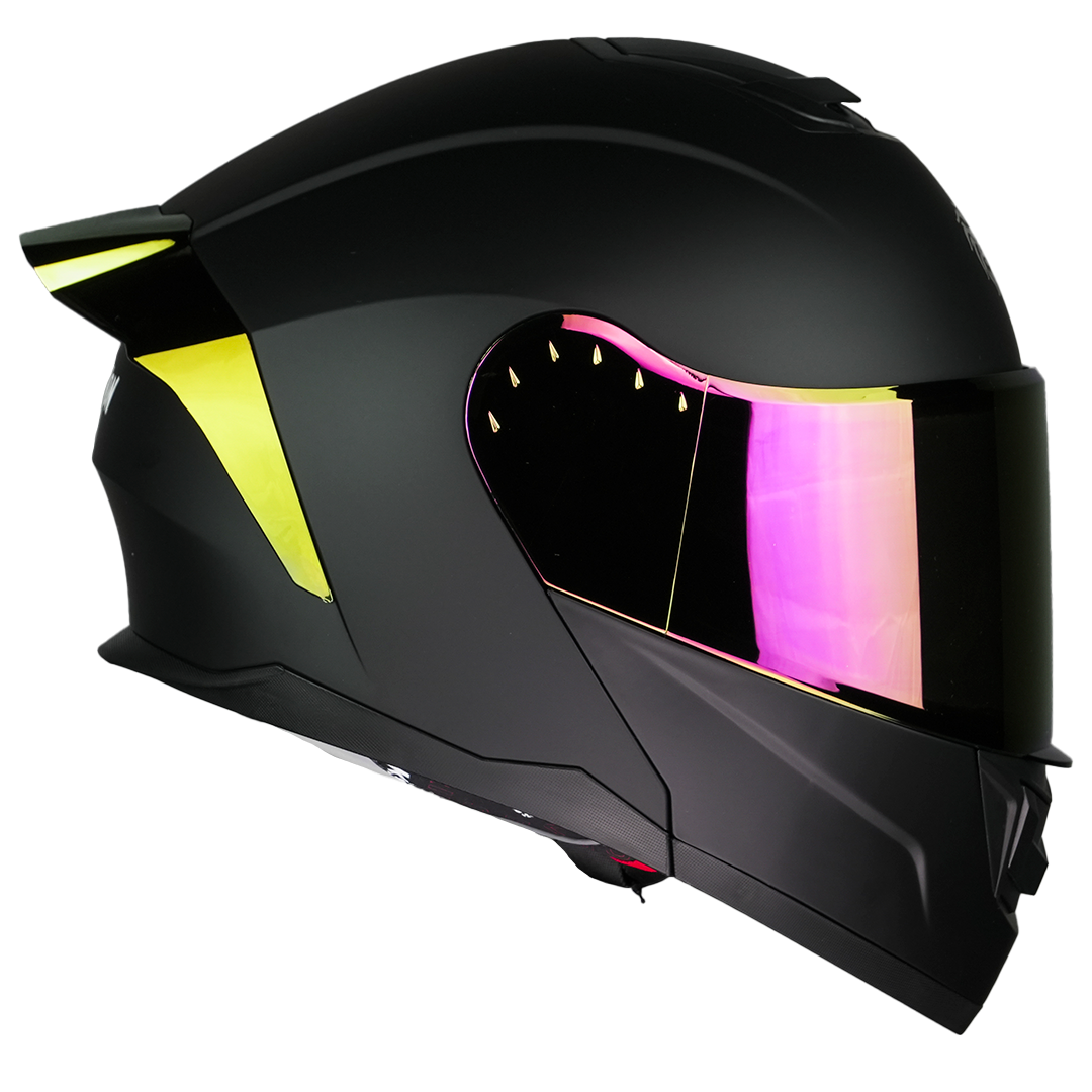 CASCO ZERO BLACK DEMON NEGRO CON LUZ LED - Main Image