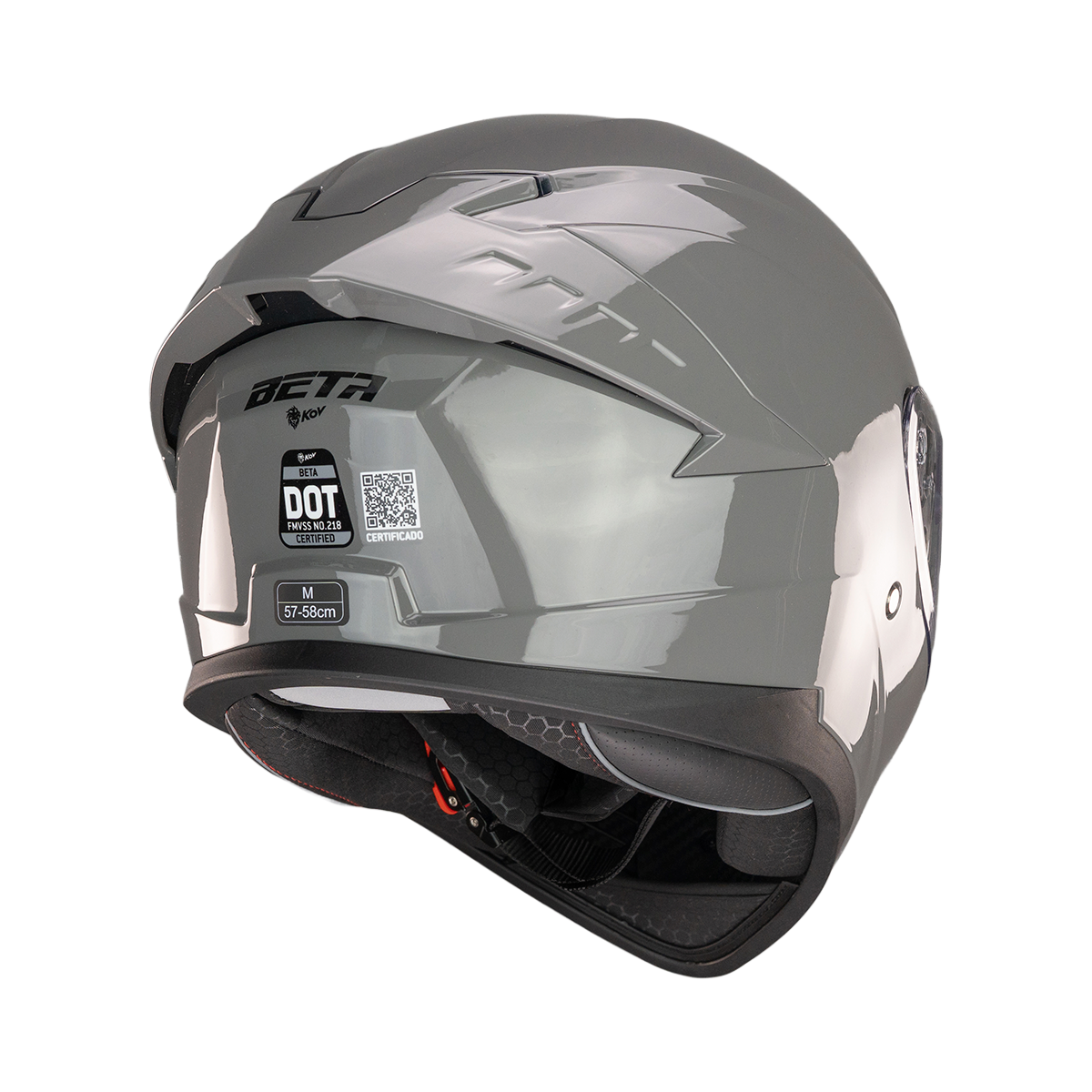 CASCO BETA GRIS BRILLANTE Cascos KOV + de motociclista