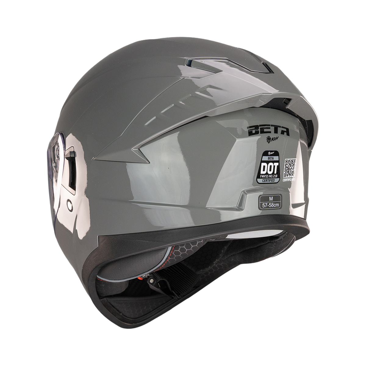 CASCO BETA GRIS BRILLANTE Cascos KOV + de motociclista