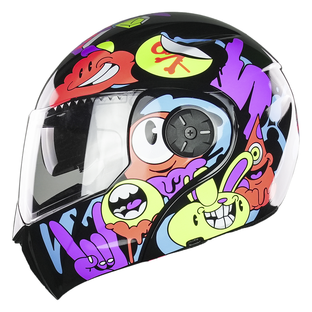 CASCO KIDS CRAZY RAIN NEGRO Cascos KOV + de motociclista