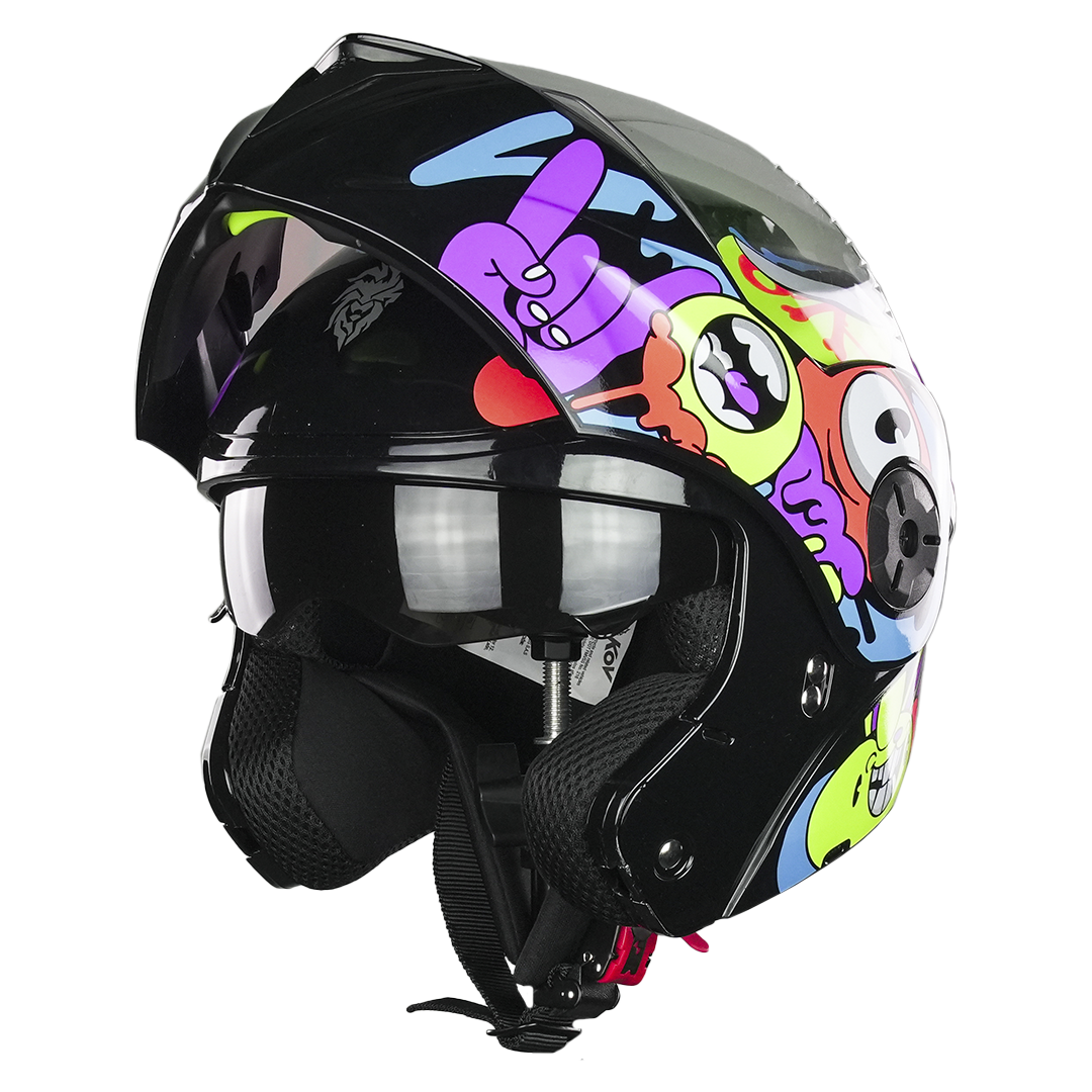 CASCO KIDS CRAZY RAIN NEGRO Cascos KOV + de motociclista