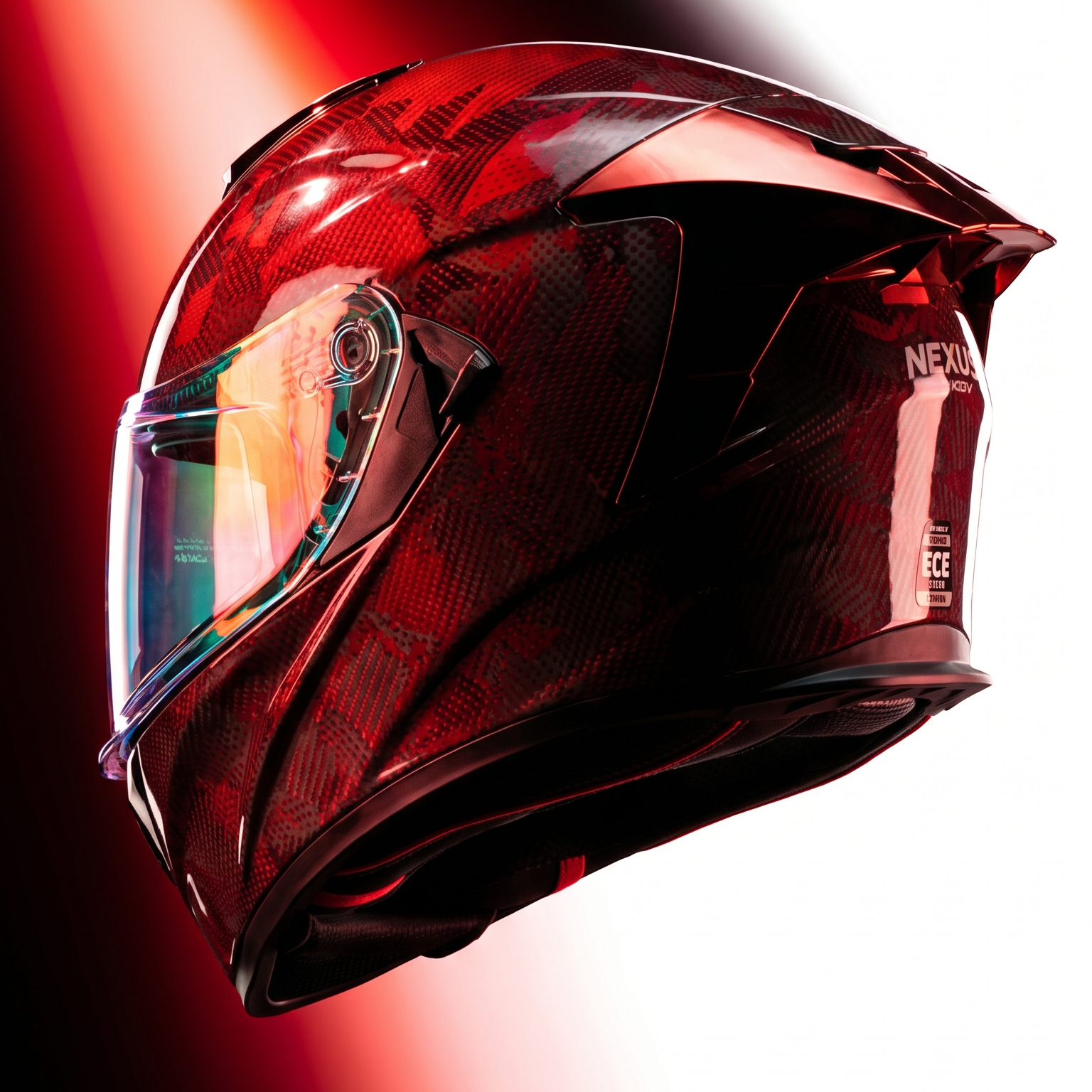 CASCO NEXUS FIBRA DE CARBON ROJO Cascos X-KOV + de motociclista