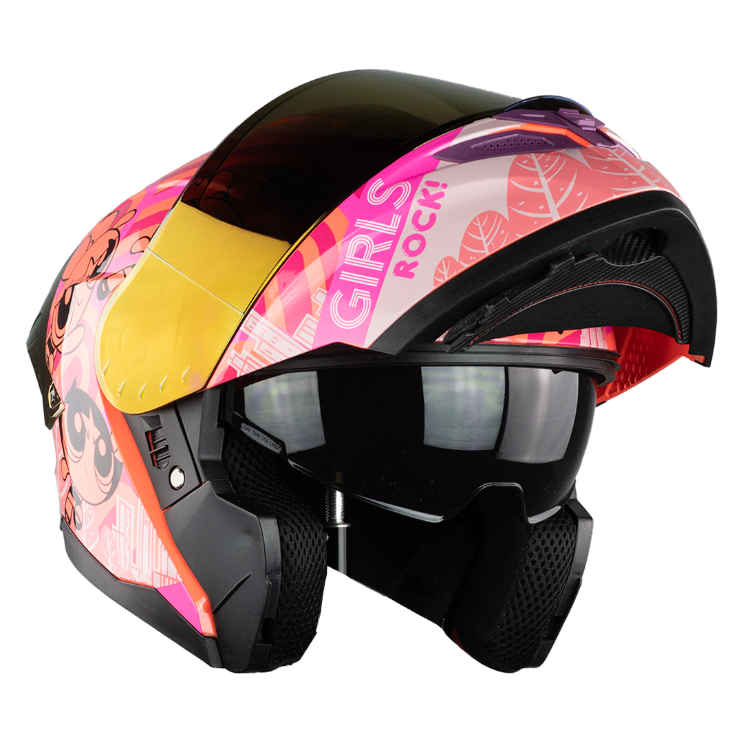 CASCO STARK CHICAS SUPERPODEROSAS ROCK GIRL ROSA Cascos KOV + de motociclista