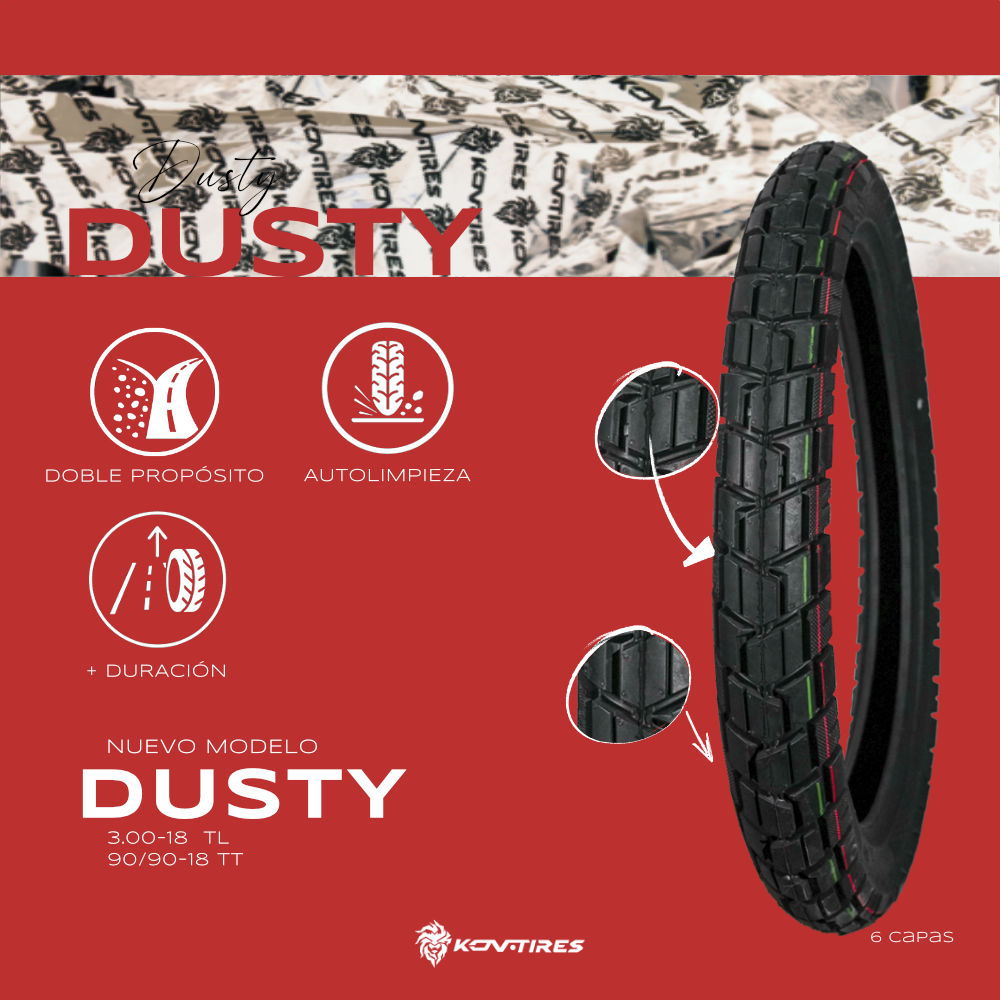 KOV TIRES DUSTY Llanta KOV + de motociclista