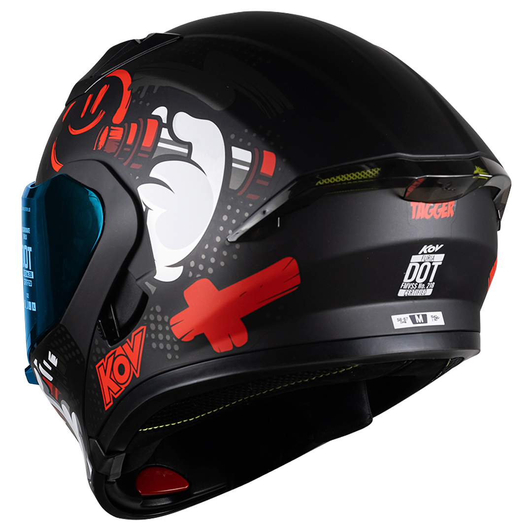 CASCO FURIA TAGGER ROJO Cascos KOV + de motociclista