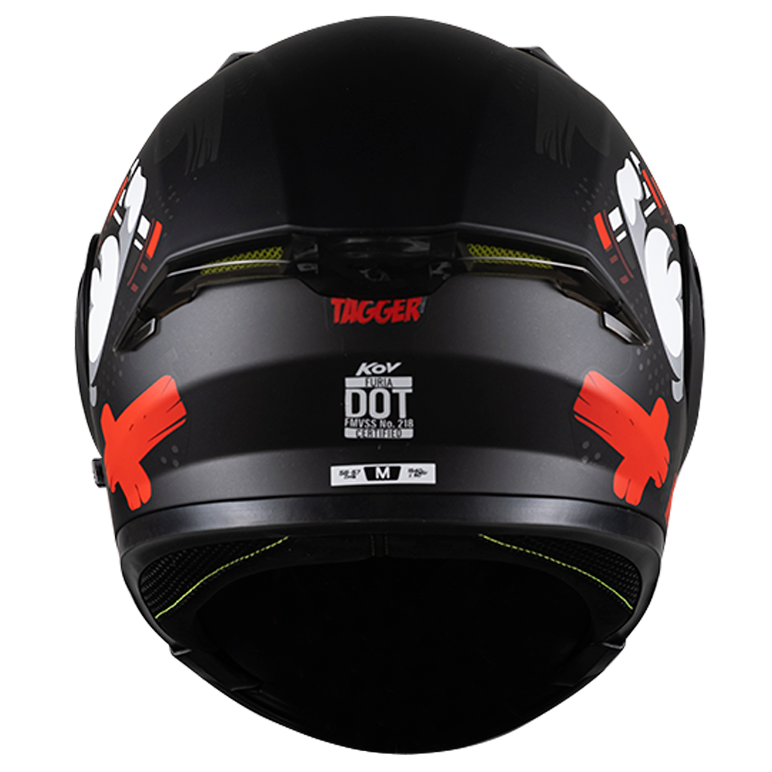 CASCO FURIA TAGGER ROJO Cascos KOV + de motociclista