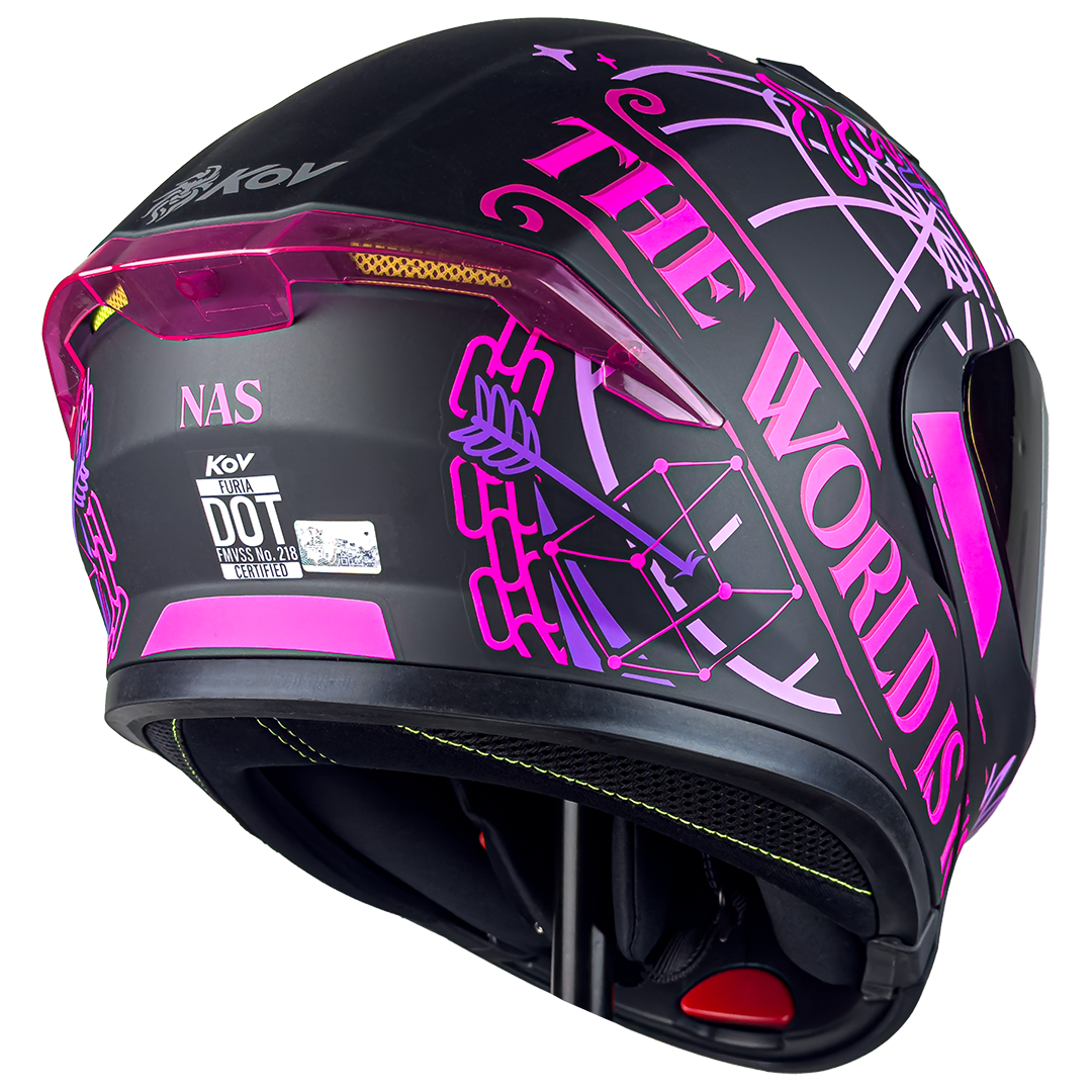 CASCO FURIA NAS ROSA Cascos KOV + de motociclista