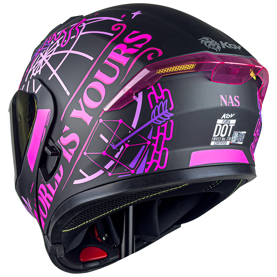 CASCO FURIA NAS ROSA Cascos KOV + de motociclista