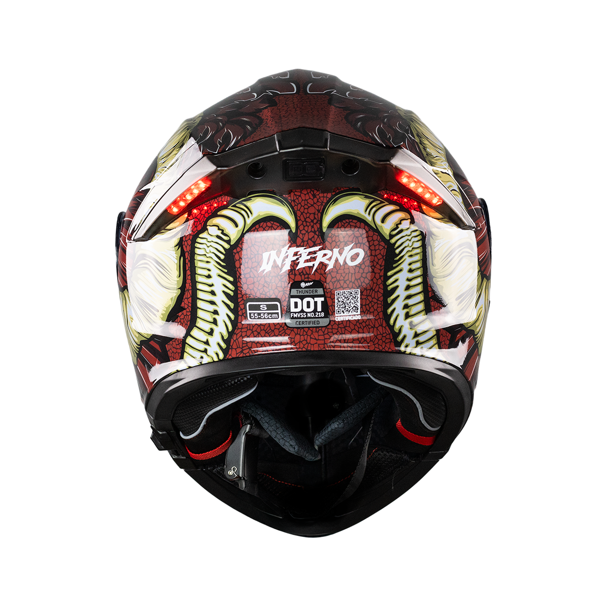 CASCO THUNDER INFERNO CON LUZ LED