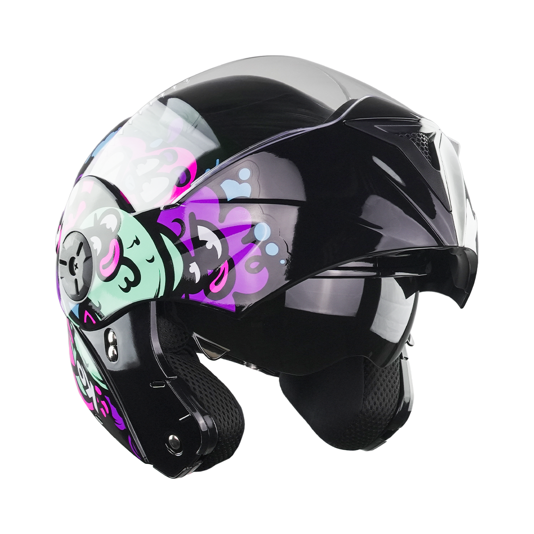 CASCO KIDS DREAM TEAM NEGRO-ROSA Cascos KOV + de motociclista