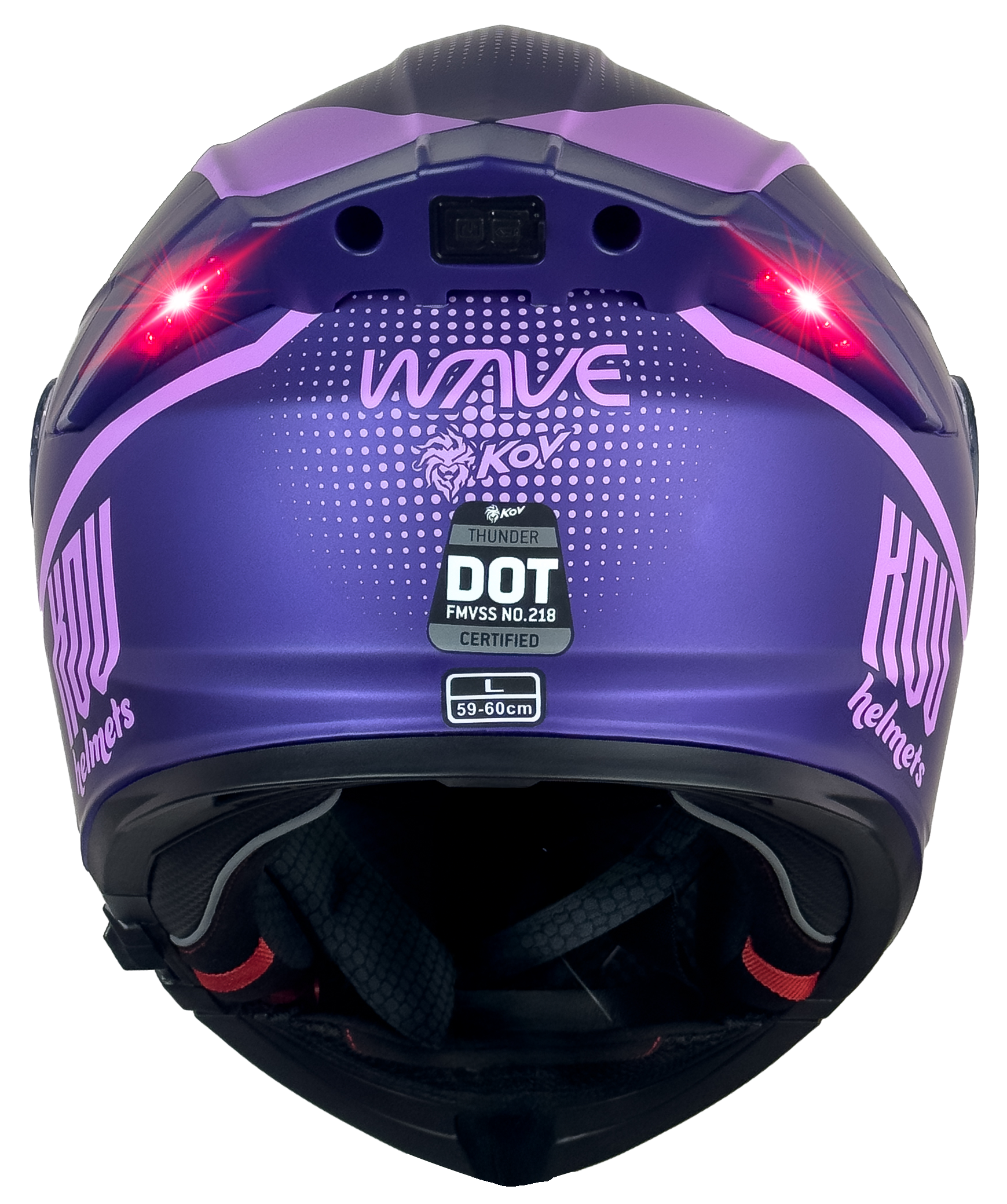 CASCO THUNDER WAVES MORADO CON LUZ LED Cascos KOV + de motociclista