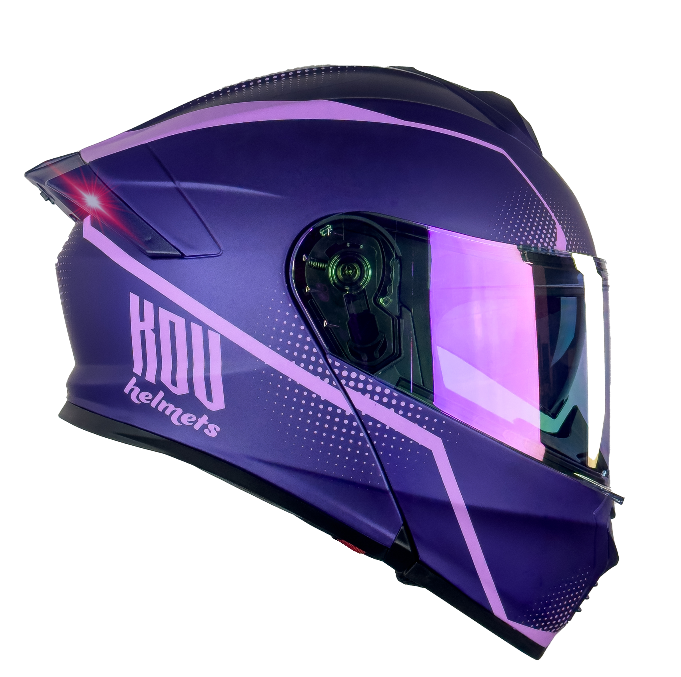 CASCO THUNDER WAVES MORADO CON LUZ LED Cascos KOV + de motociclista