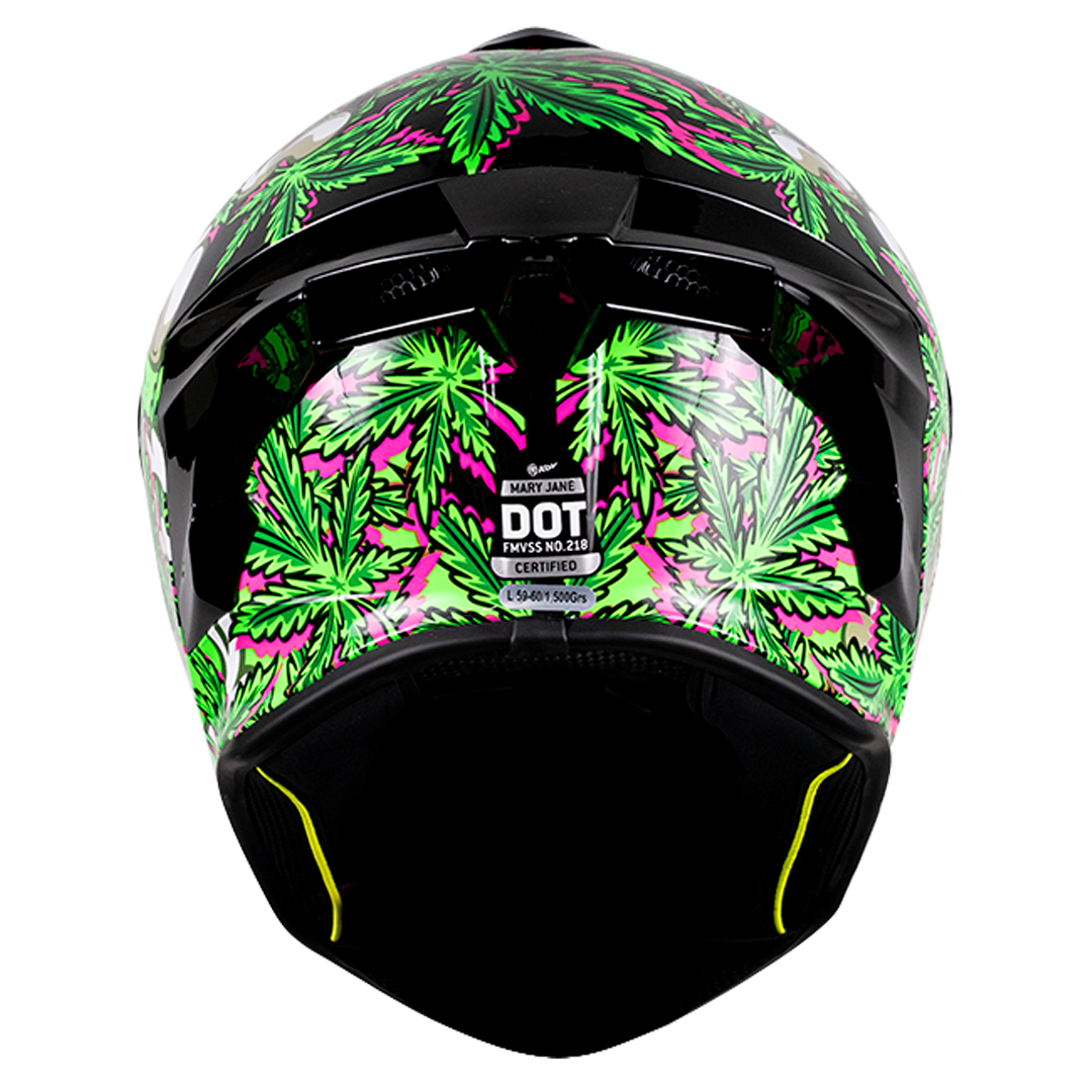 CASCO BUSTER MARY JANE VERDE FLUORESCENTE Cascos KOV + de motociclista