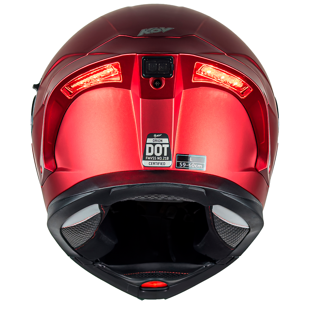 CASCO ORION ROJO CON LUZ LED Cascos KOV + de motociclista
