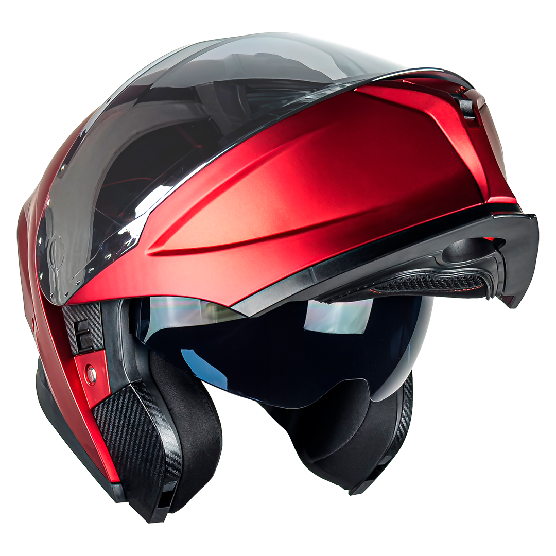 CASCO ORION ROJO CON LUZ LED Cascos KOV + de motociclista