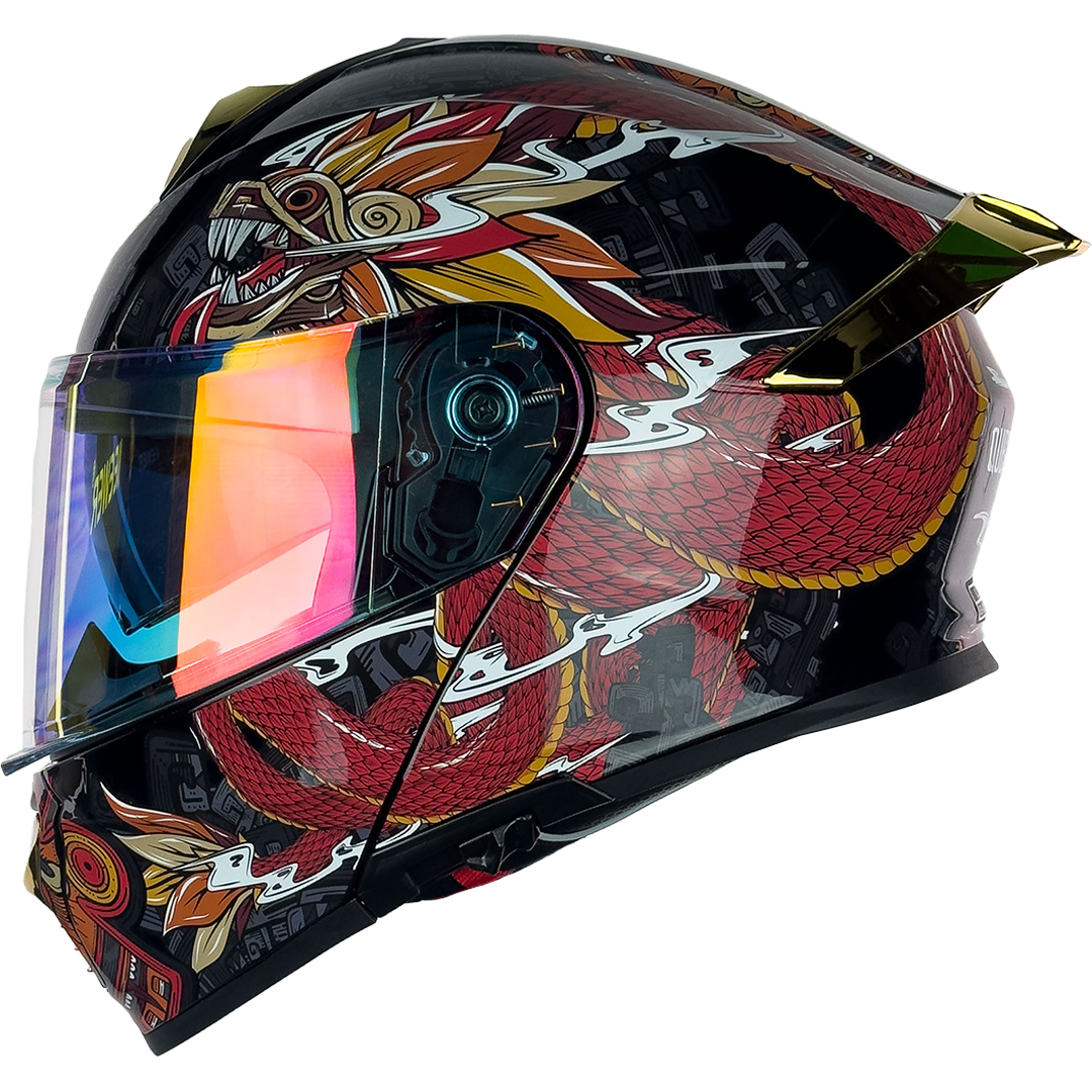 CASCO THUNDER QUETZALCOATL ROJO Cascos KOV + de motociclista