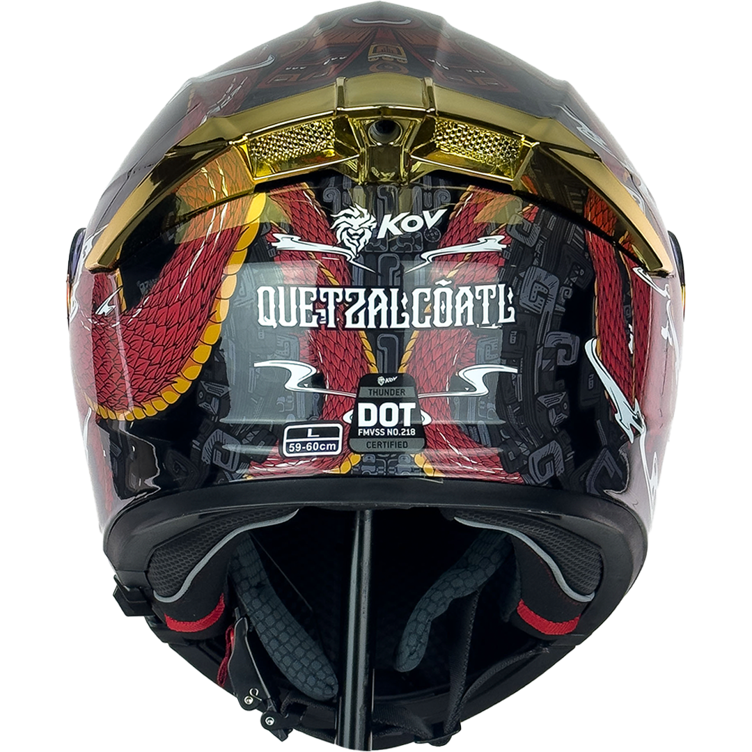 CASCO THUNDER QUETZALCOATL ROJO Cascos KOV + de motociclista