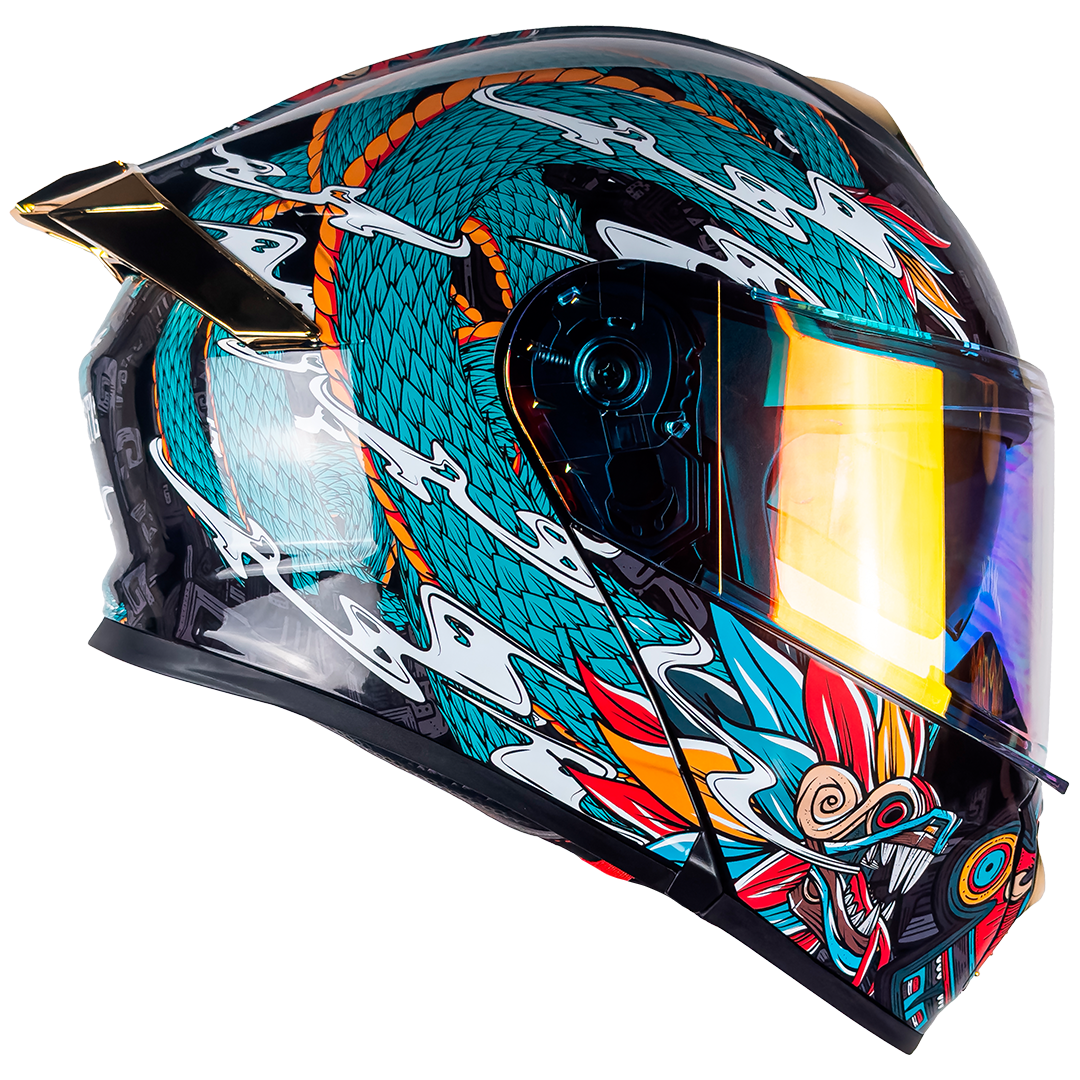 CASCO THUNDER QUETZALCÓATL VERDE Cascos KOV + de motociclista
