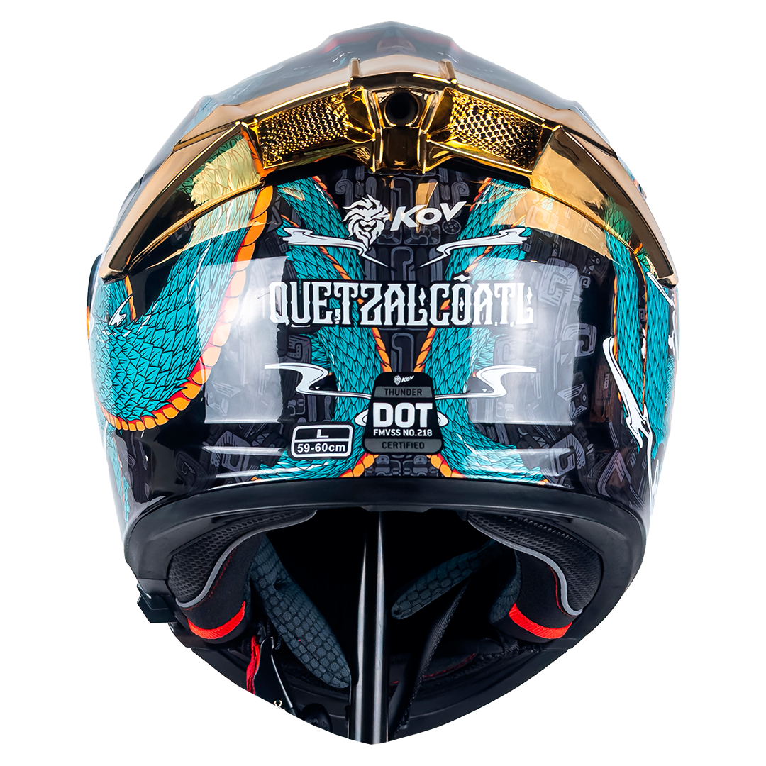 CASCO THUNDER QUETZALCÓATL VERDE Cascos KOV + de motociclista
