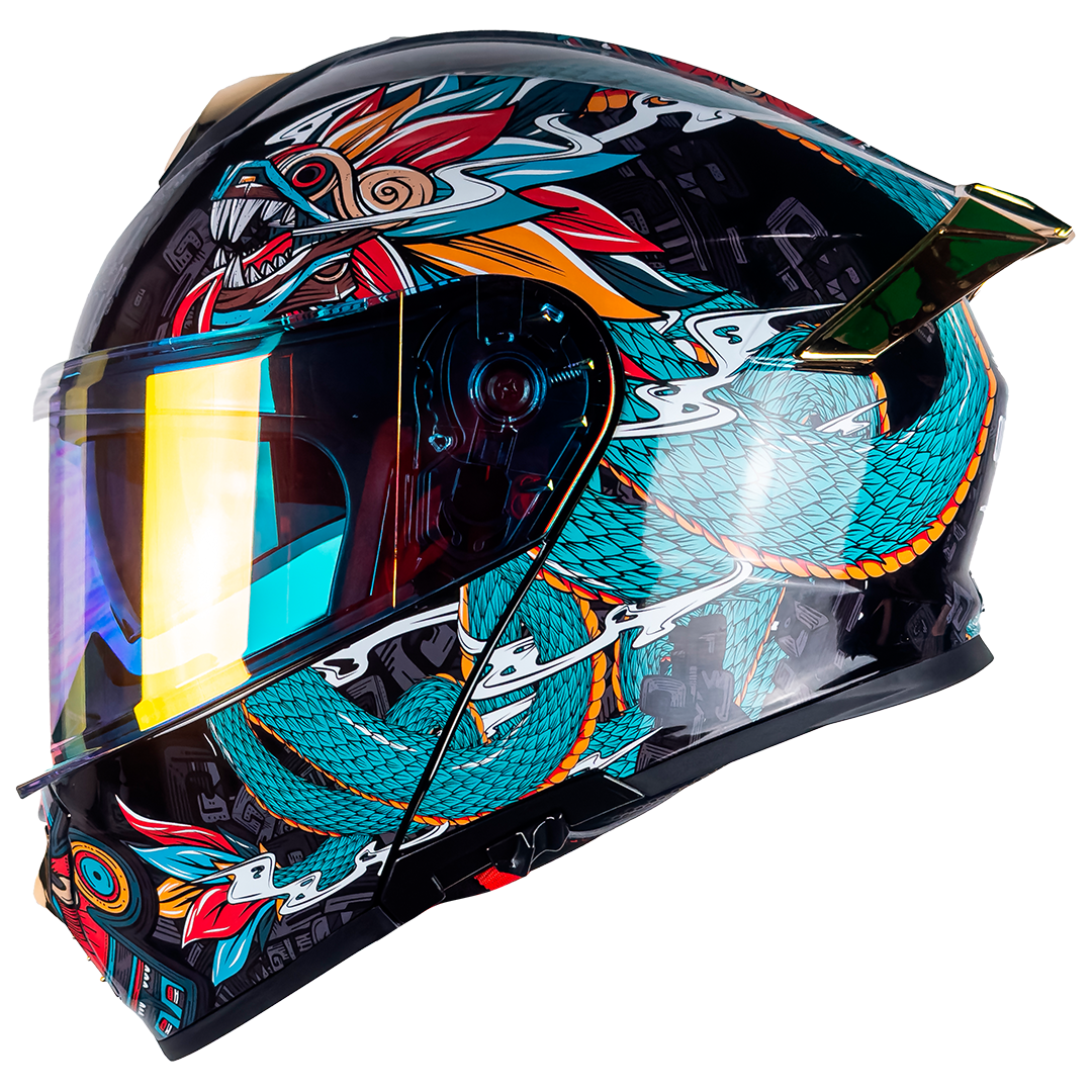 CASCO THUNDER QUETZALCÓATL VERDE Cascos KOV + de motociclista