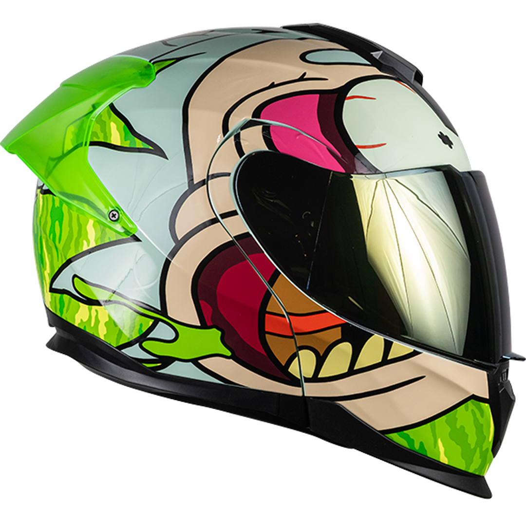 CASCO APEX RICK Y MORTY FLUORESCENTE Cascos KOV + de motociclista