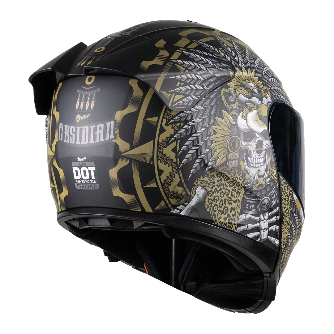CASCO LITIO OBSIDIAN DORADO Cascos KOV + de motociclista