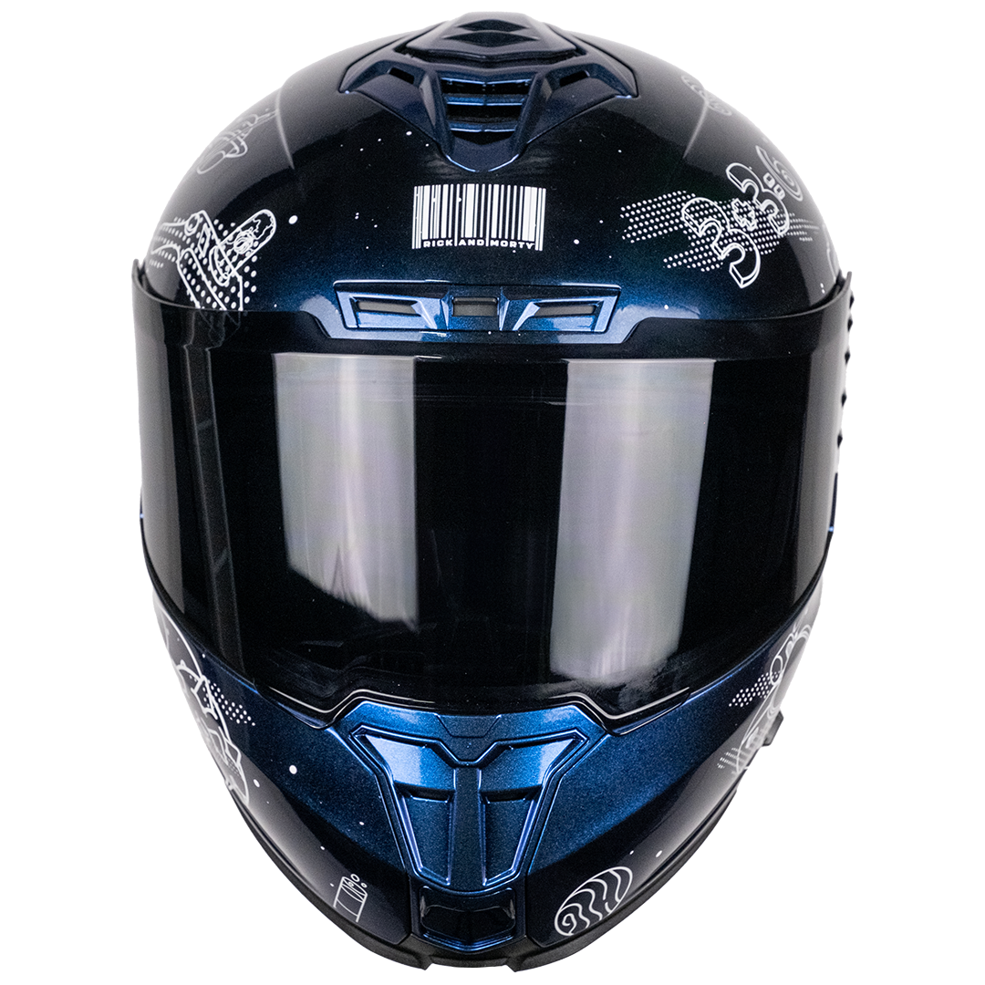 CASCO SNOW RICK & MORTY GALACTIC AZUL FLUORESCENTE Cascos KOV + de motociclista