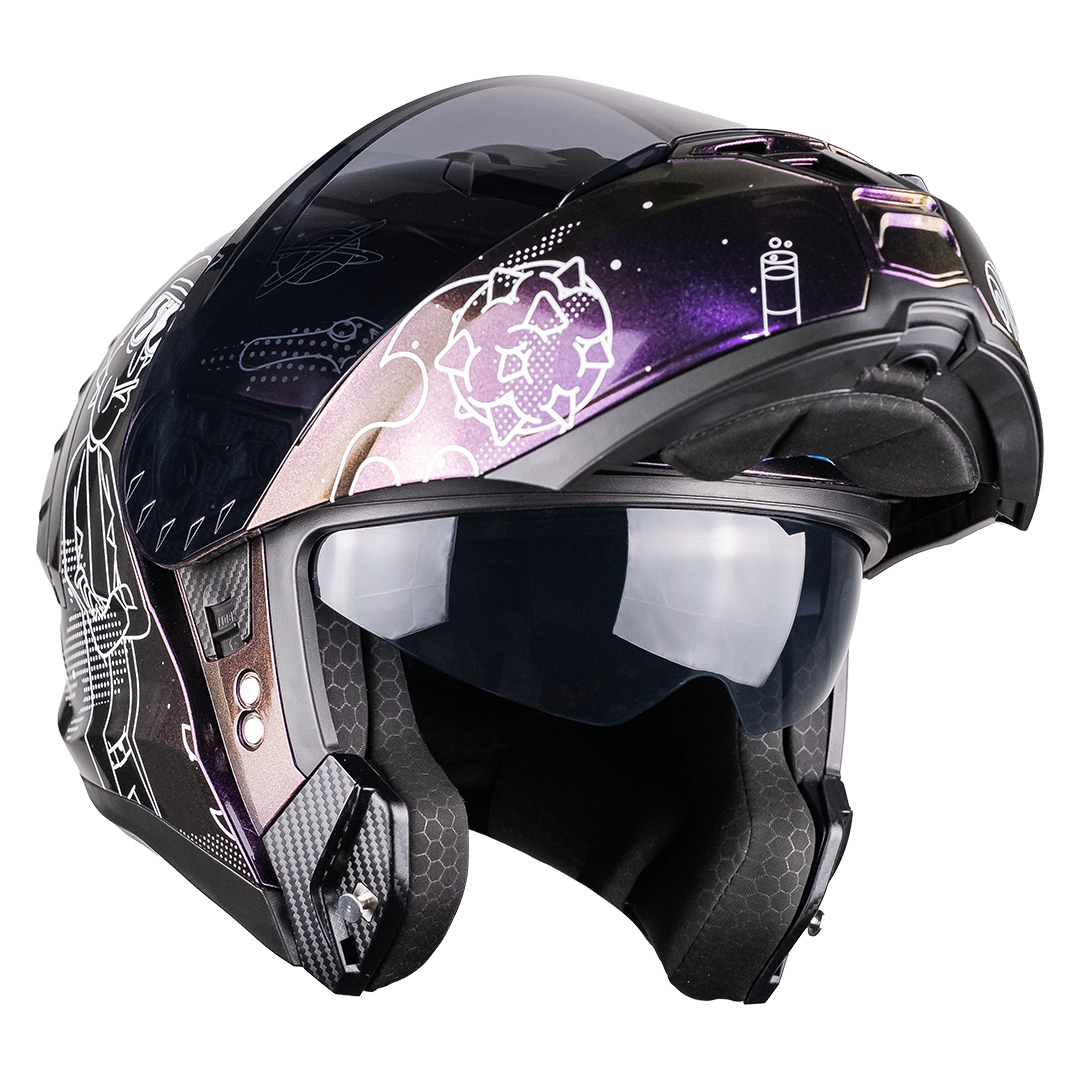 CASCO SNOW RICK & MORTY GALACTIC FLUORESCENTE Cascos DC + de motociclista