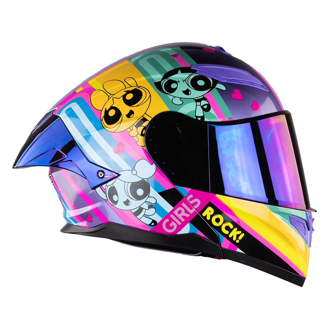 CASCO STARK CHICAS SUPERPODEROSAS ROCK GIRL MORADO