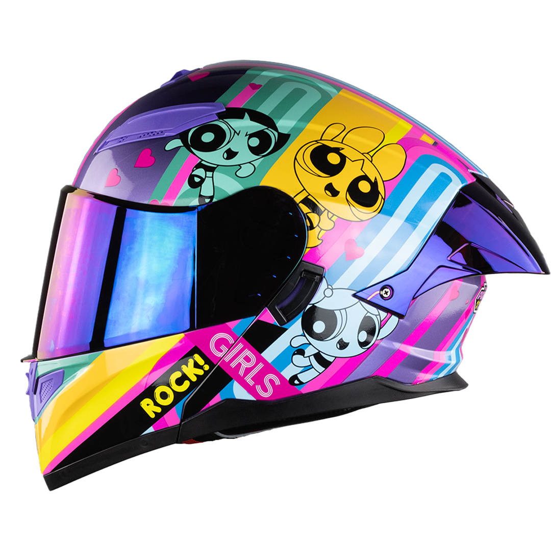 CASCO STARK CHICAS SUPERPODEROSAS ROCK GIRL MORADO Cascos KOV + de motociclista