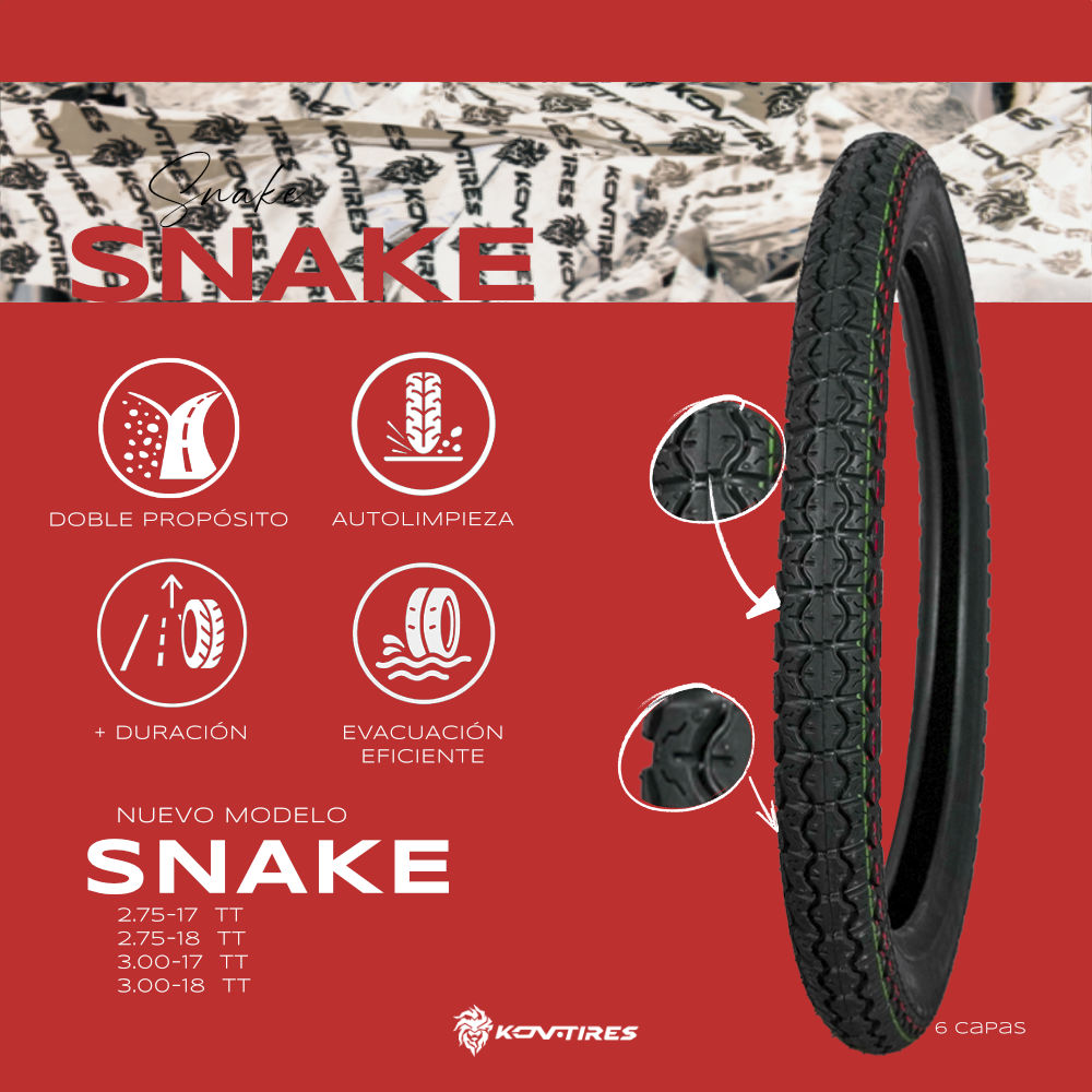 KOV TIRES SNAKE Llanta KOV + de motociclista
