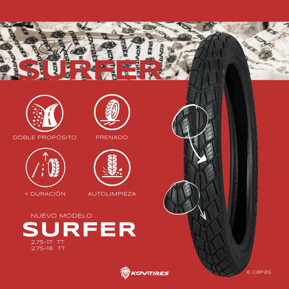 KOV TIRES SURFER Llanta KOV + de motociclista