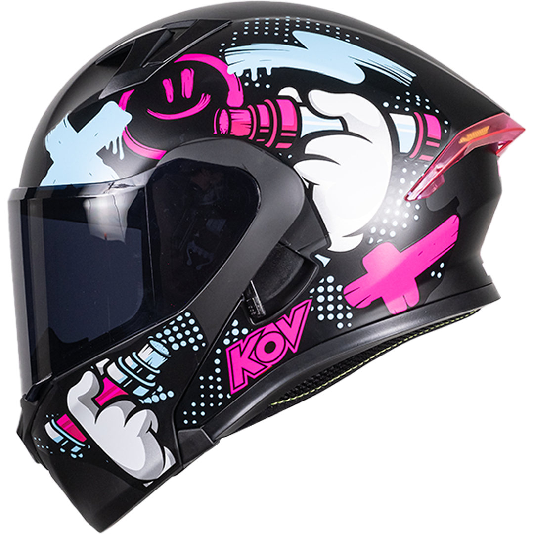 CASCO FURIA TAGGER ROSA Cascos KOV + de motociclista