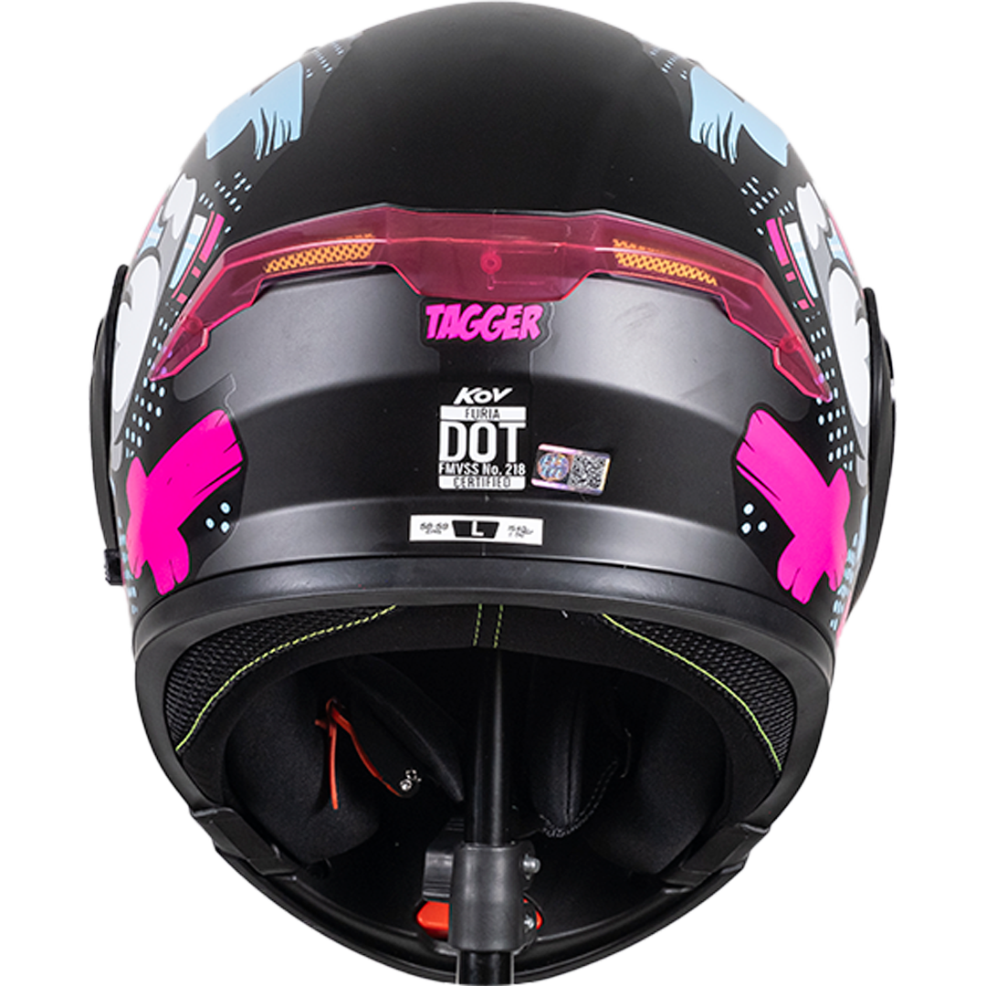 CASCO FURIA TAGGER ROSA Cascos KOV + de motociclista
