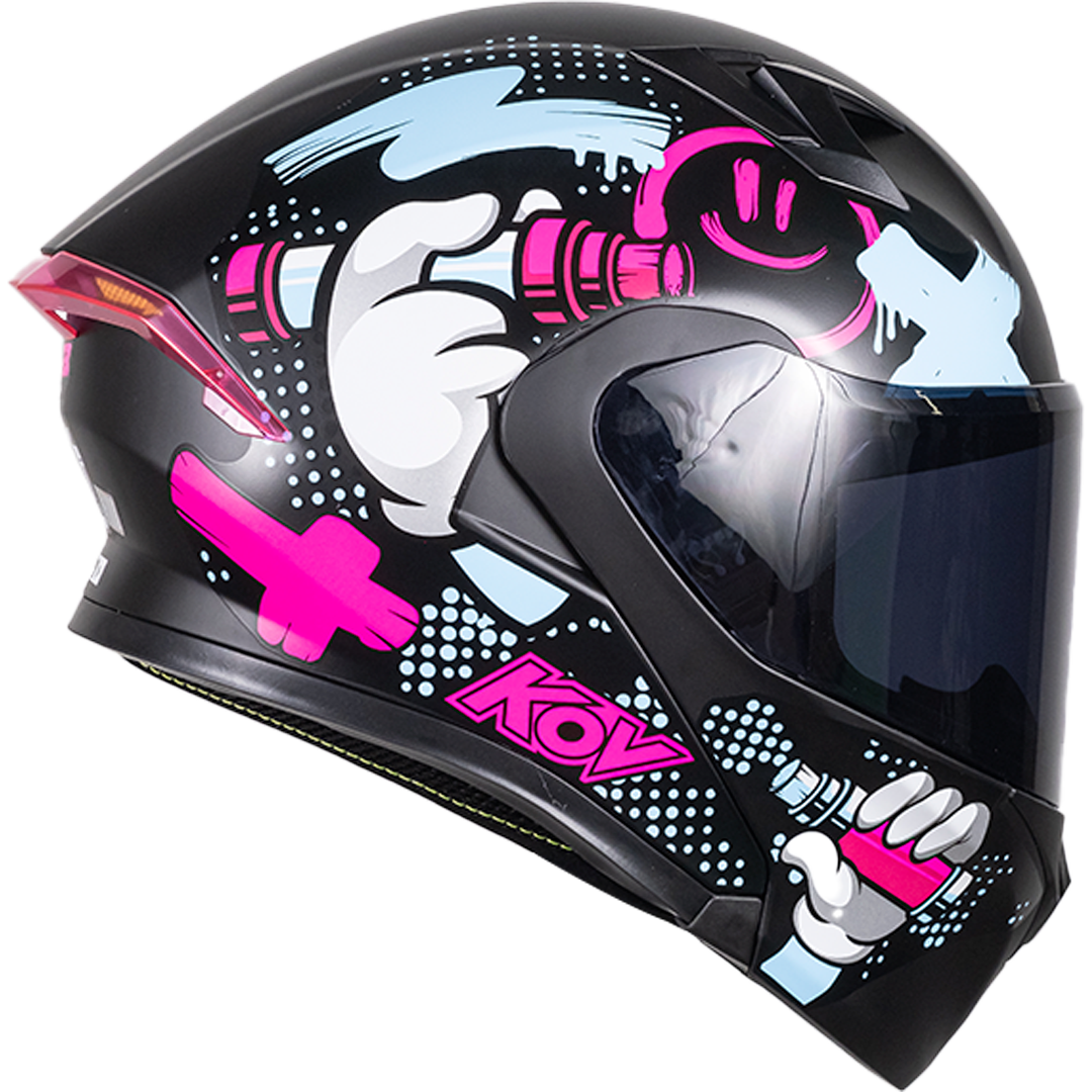 CASCO FURIA TAGGER ROSA Cascos KOV + de motociclista