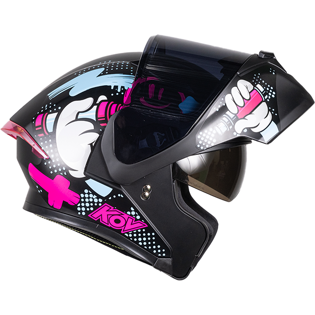 CASCO FURIA TAGGER ROSA Cascos KOV + de motociclista