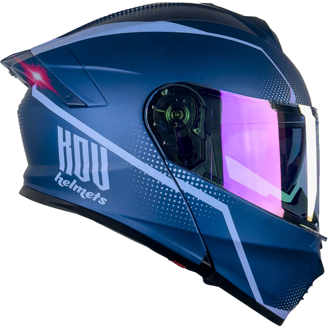 CASCO THUNDER WAVES AZUL CON LUZ LED Cascos KOV + de motociclista