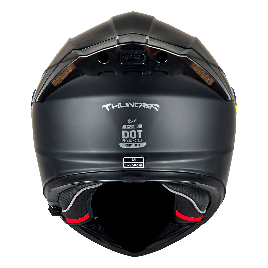 CASCO THUNDER NEGRO MATE CON LUZ LED Cascos KOV + de motociclista