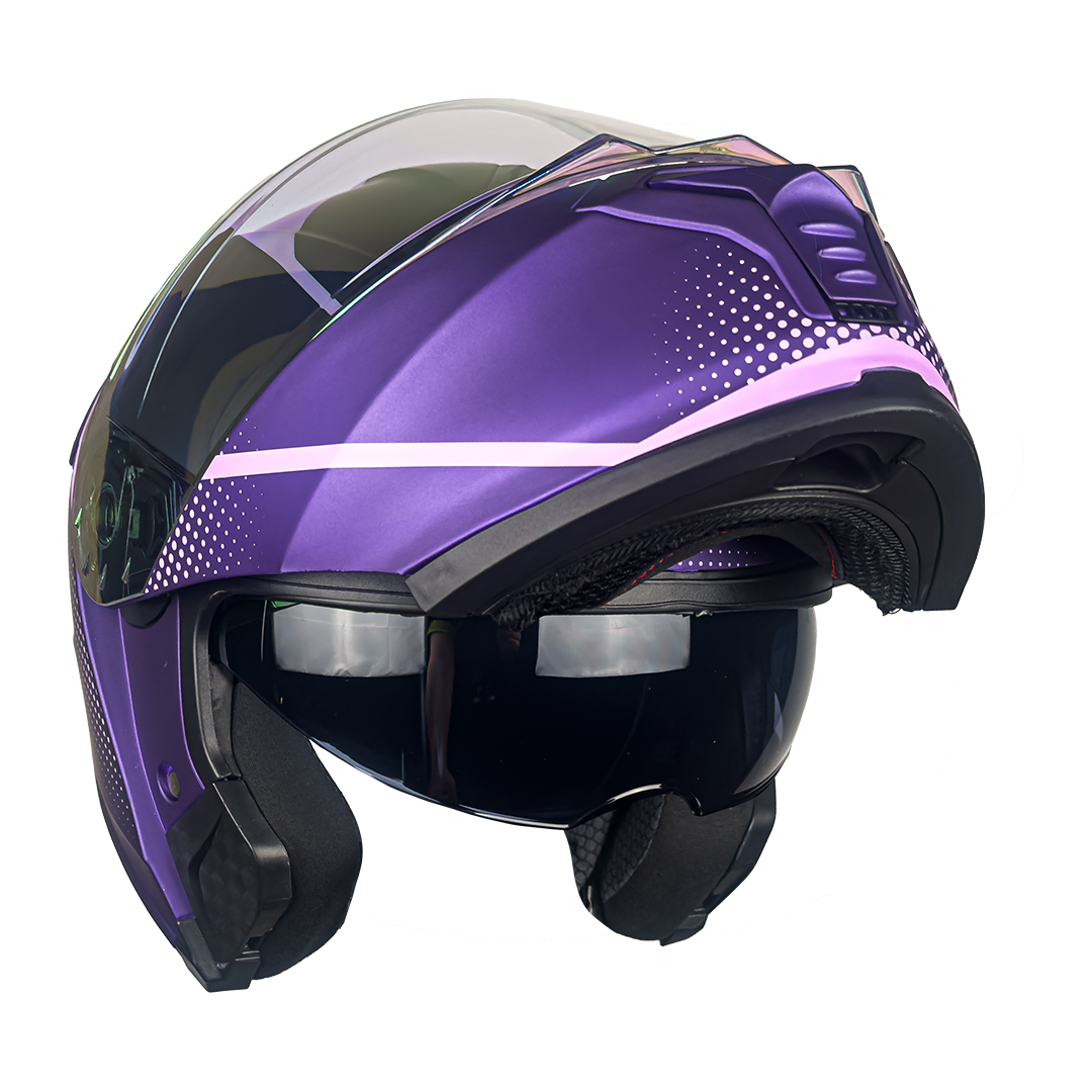 CASCO THUNDER WAVES MORADO CON LUZ LED Cascos KOV + de motociclista