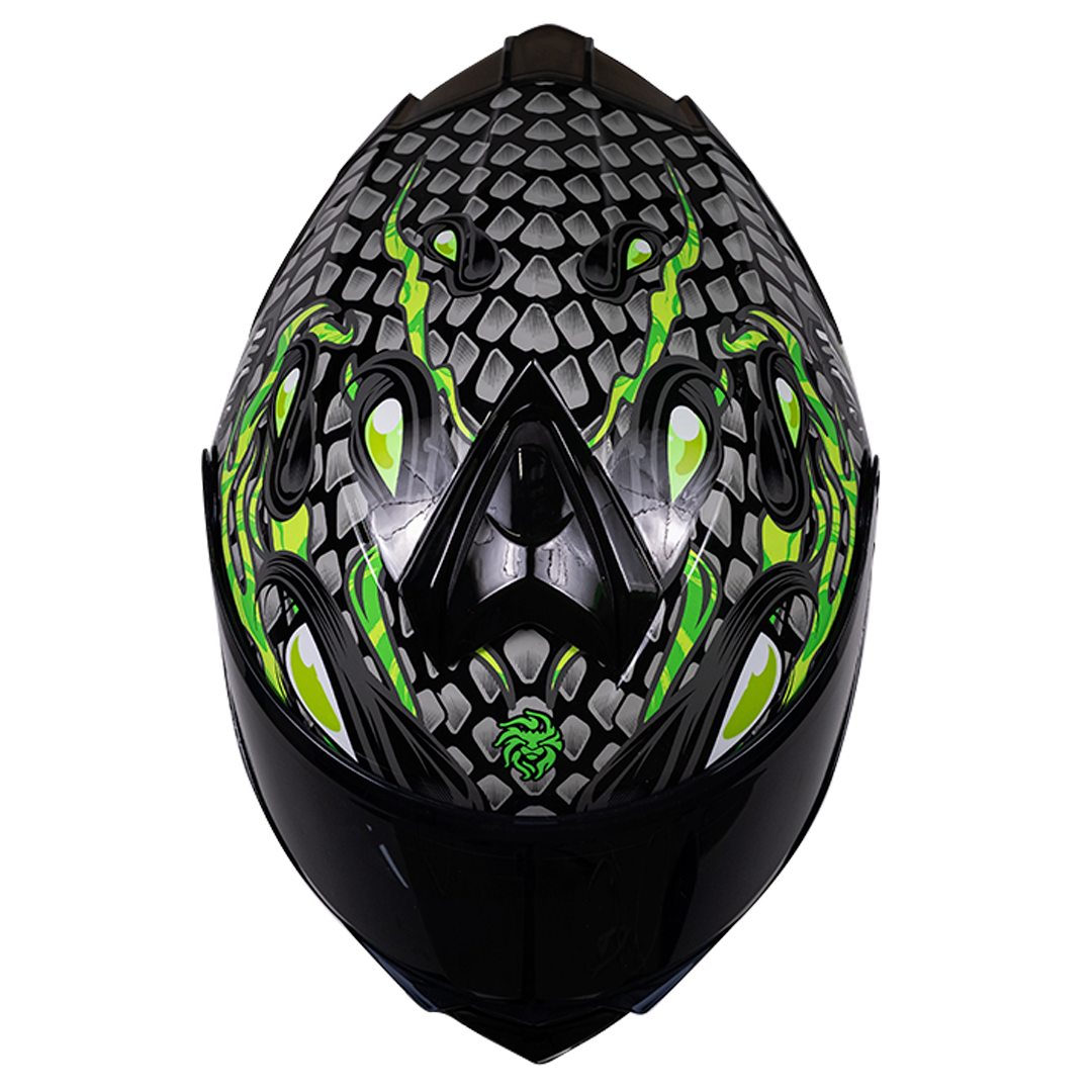 CASCO THUNDER TOXIC ESCAMAS (Fluorescente) Cascos KOV + de motociclista