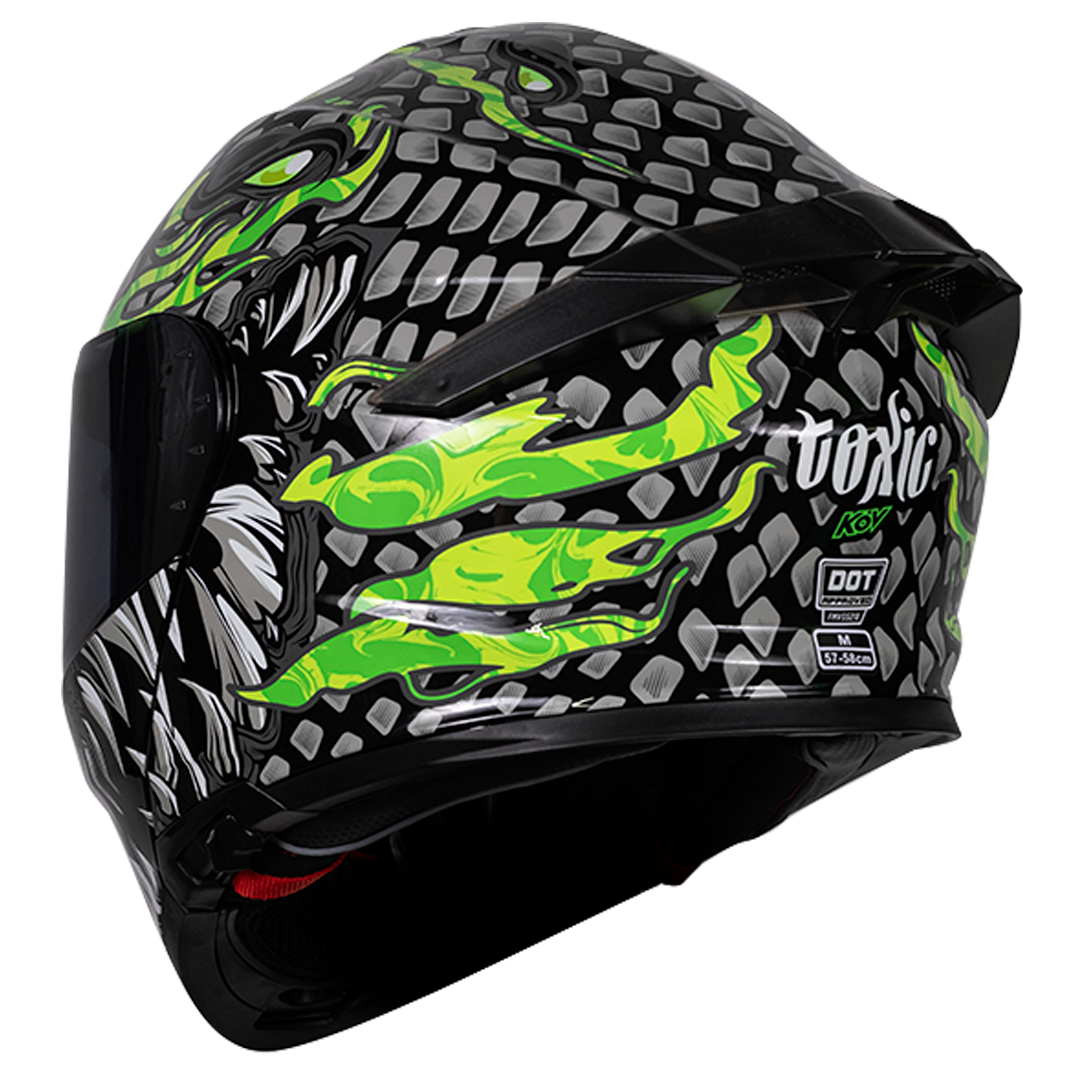 CASCO THUNDER TOXIC ESCAMAS (Fluorescente) Cascos KOV + de motociclista