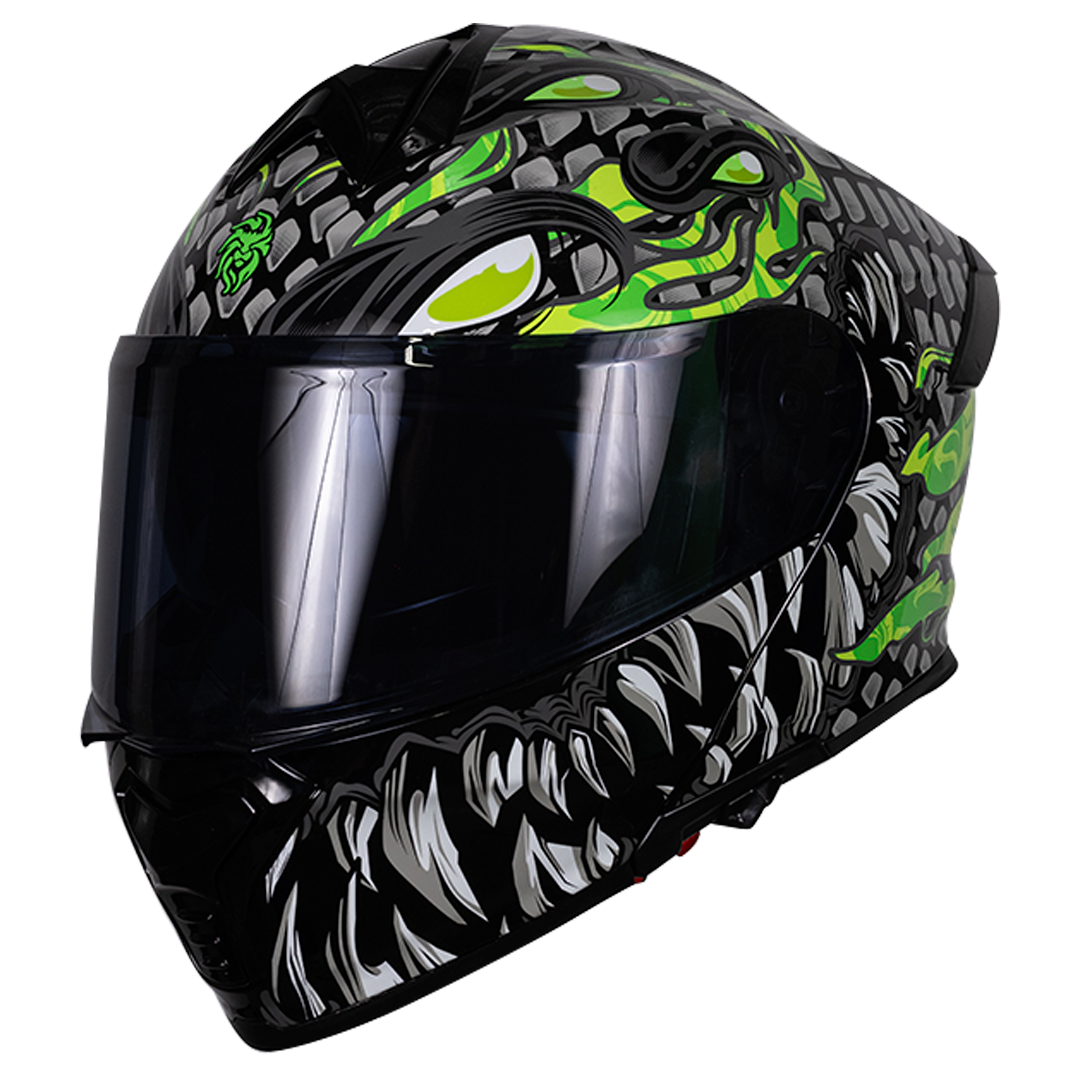 CASCO THUNDER TOXIC ESCAMAS (Fluorescente) Cascos KOV + de motociclista