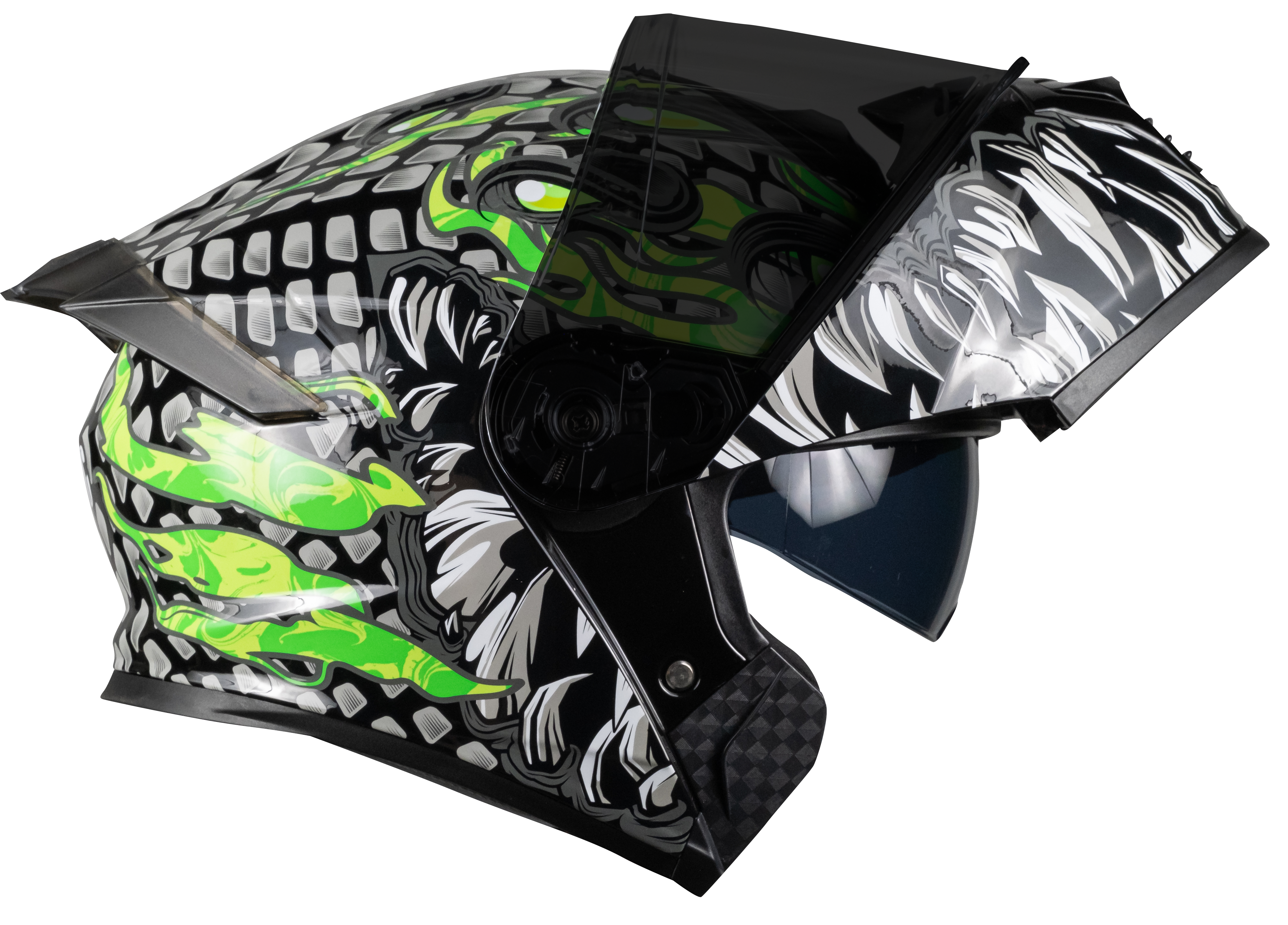 CASCO THUNDER TOXIC ESCAMAS (Fluorescente) Cascos KOV + de motociclista